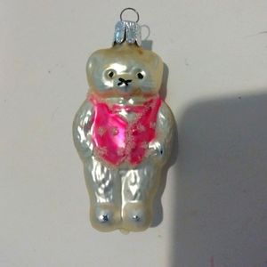 Mercury glass bear ornament